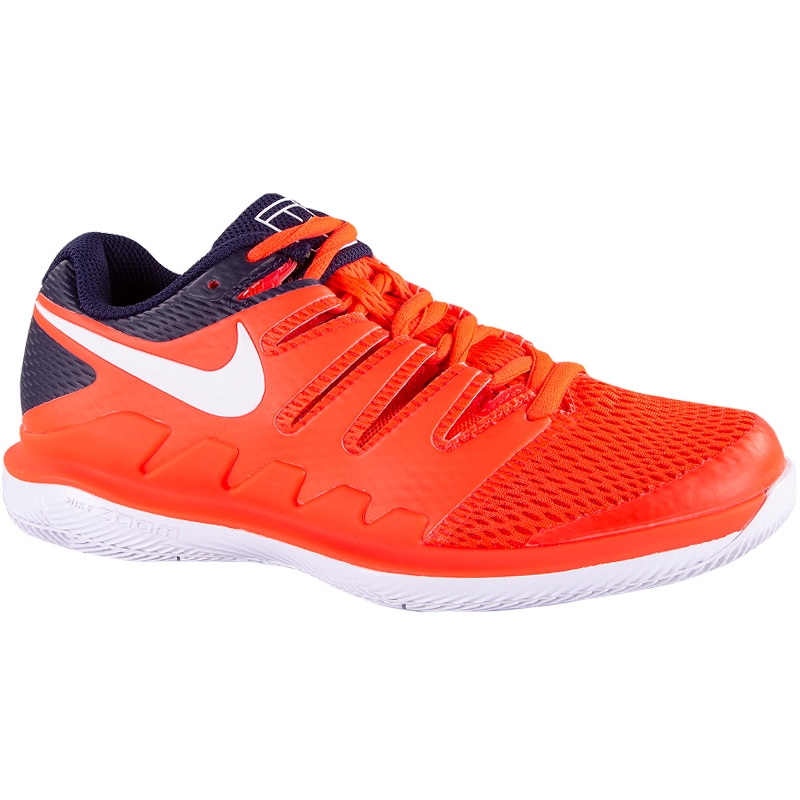 men's air zoom vapor x tennis shoes white and bright crimson