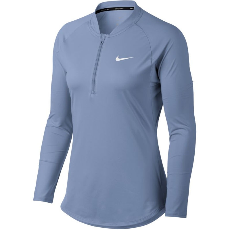 Nike Pure 1/2 Zip Women's Tennis Top Royaltint/white