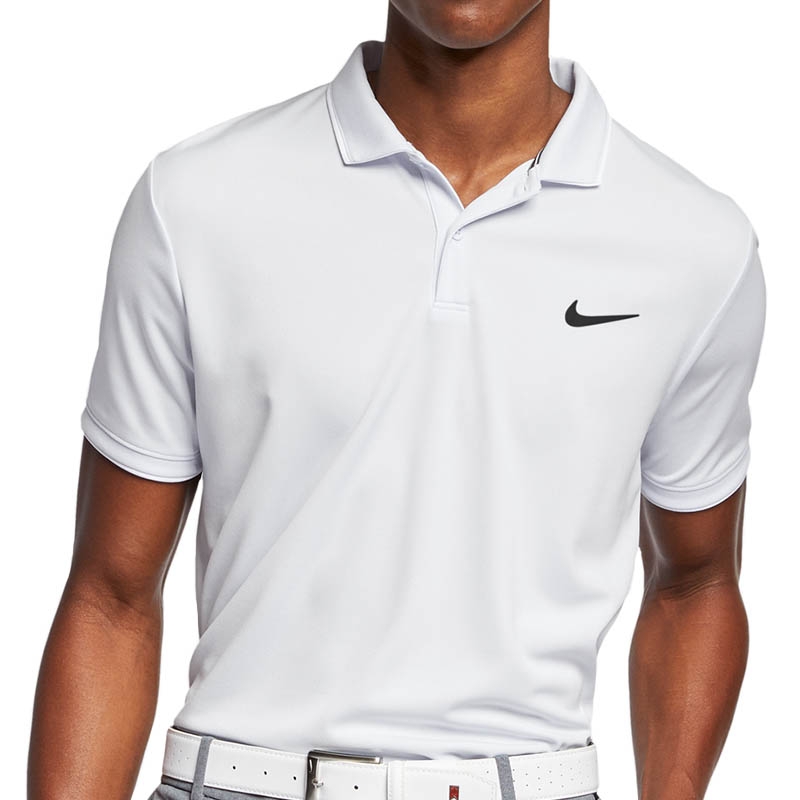 Nike Court Dry Team Men's Tennis Polo White