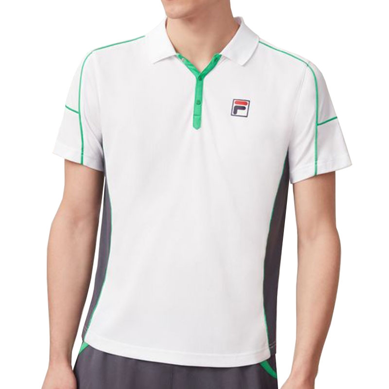 Fila Legend Men's Tennis Polo White/green/ebony