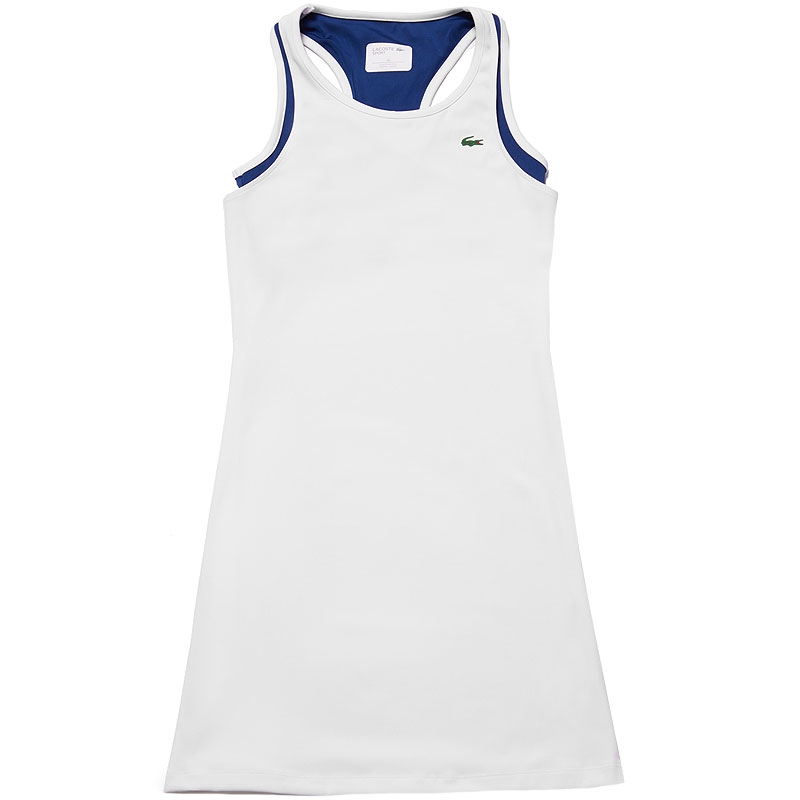 Lacoste Ultra Dry Performance Womens Tennis Dress White/inkwell