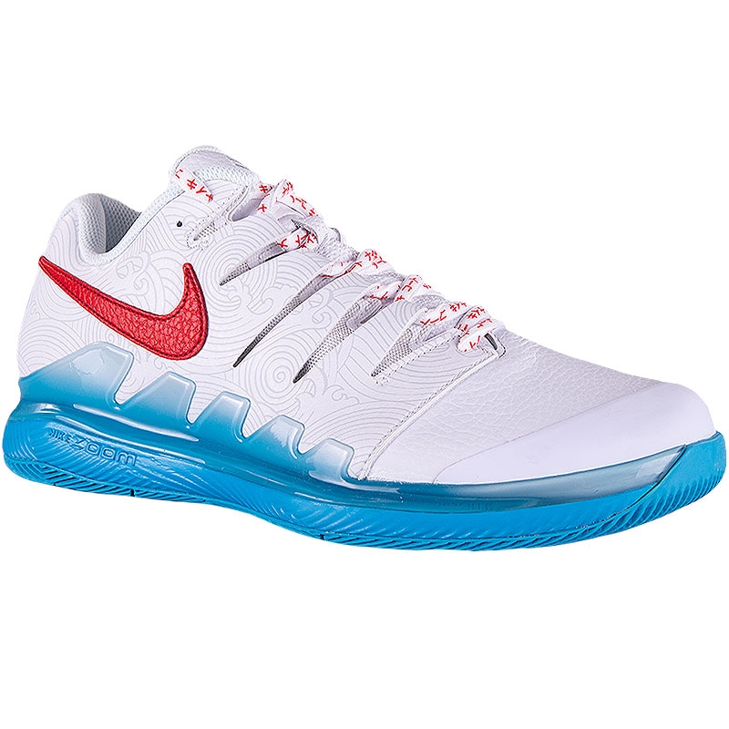Nike Air Zoom Vapor X LTR Nishikori Men's Tennis Shoe White/blue