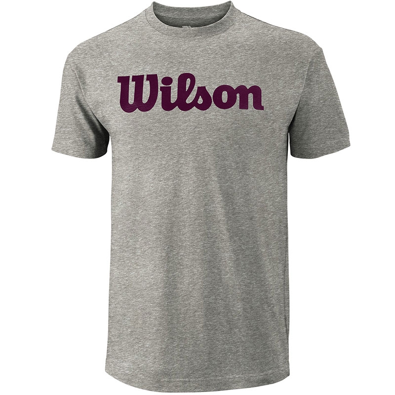 Wilson Script Cotton Men's Tennis Tee Grey/purple