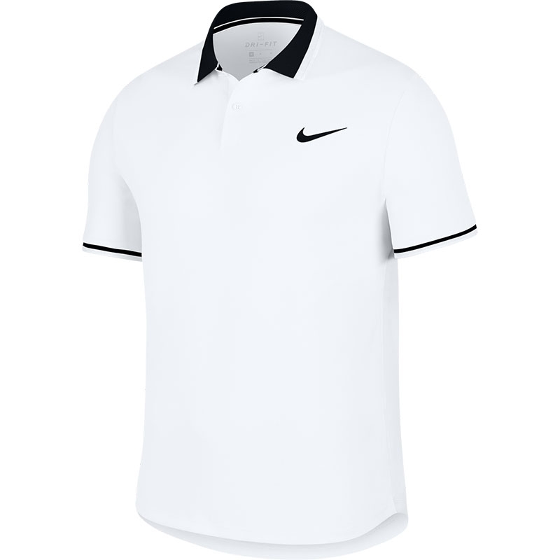 nike court advantage dri fit polo white tennis t shirt