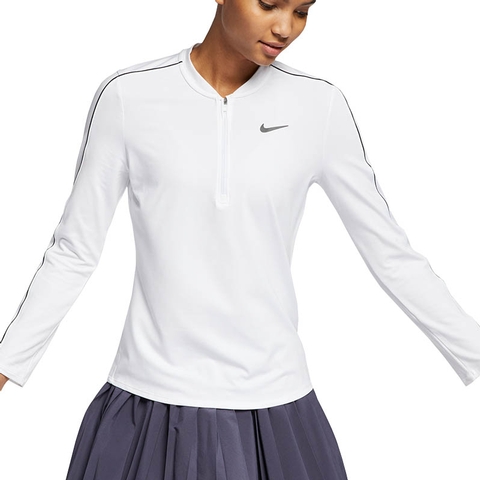 nike long sleeve white women's top