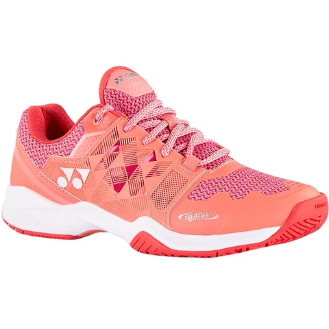 Yonex-Women`s Power Cushion Sonicage Tennis Shoes Coral Pink- Yonex-Women`s Power Cushion Sonicage Tennis Shoes Coral Pink-