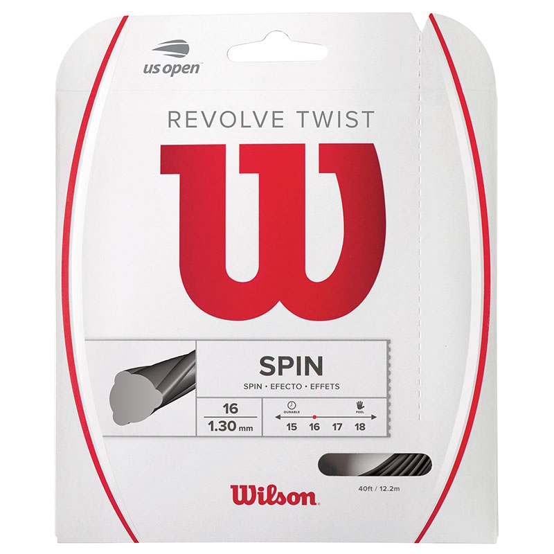Wilson Revolve Twist 16G Grey tennis string set 