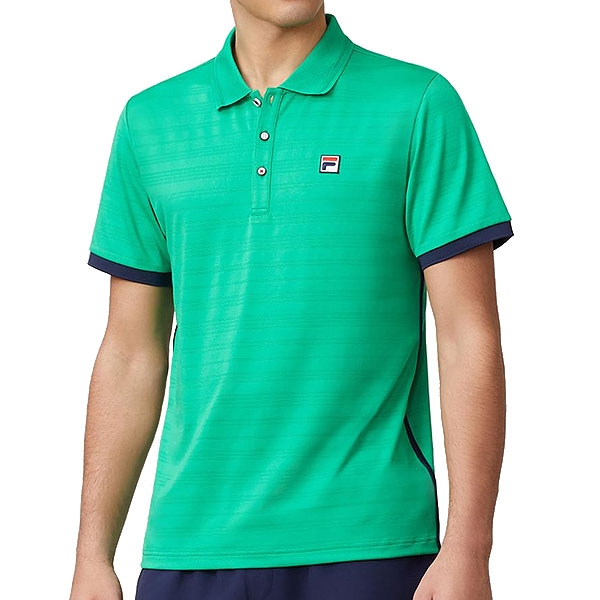 Fila Heritage Jacquard Men's Tennis Polo Green/navy