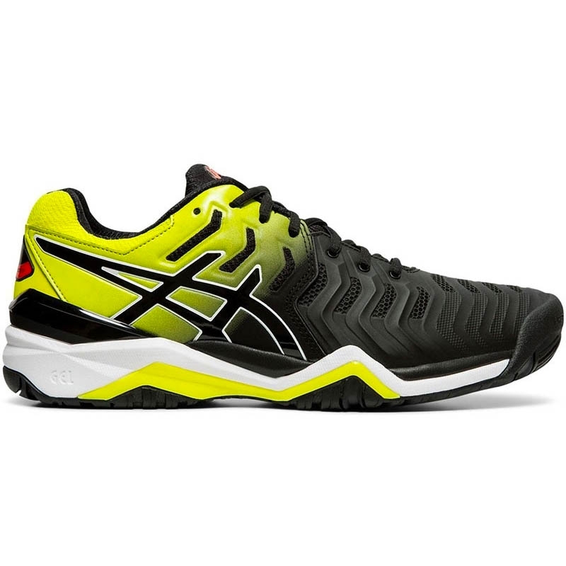 Estación Platillo alabanza Asics Gel Resolution 7 Men's Tennis Shoe Black/yellow