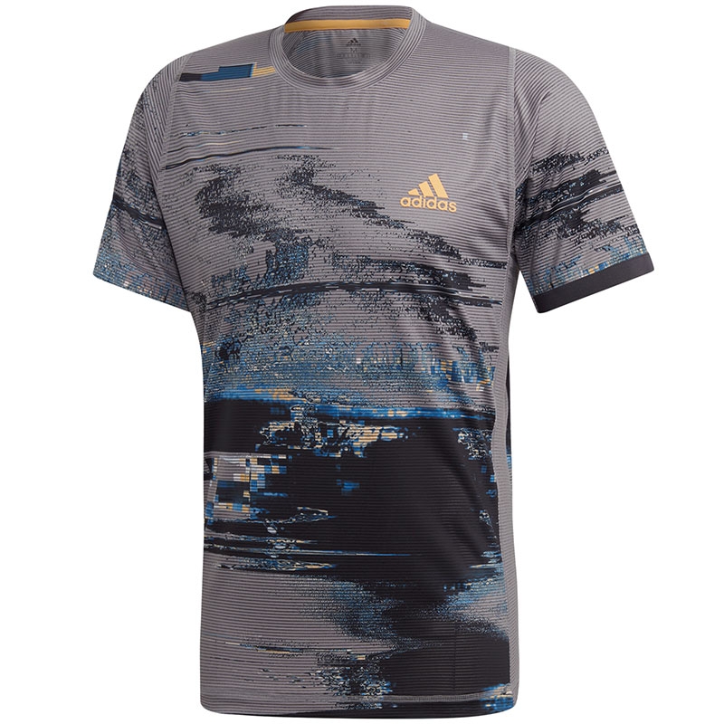 Adidas NY Printed Men's Tennis Tee Grey/black/orange