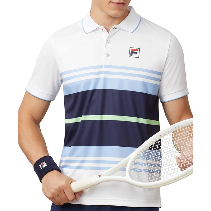 Fila Legend Striped Men's Tennis Polo White/blue