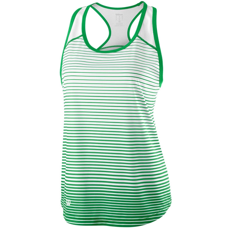 Wilson Team Striped Women's Tennis Tank Green/white
