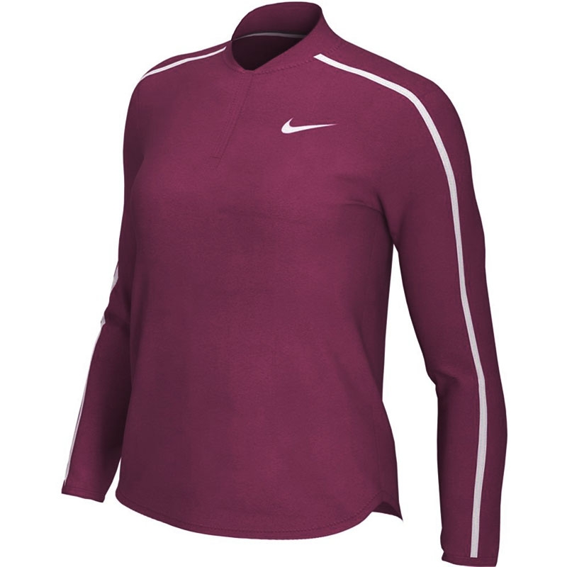 Nike Court Dry Long Sleeve Women's Tennis Top Bordeaux/white