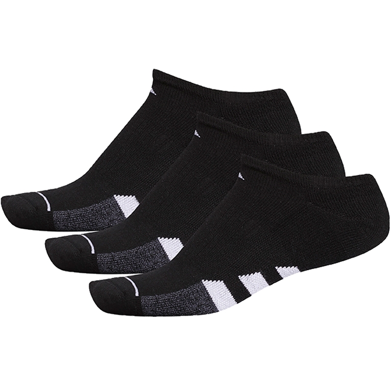 Adidas Cushioned 3-Pack No Show Men's Tennis Socks Black/white