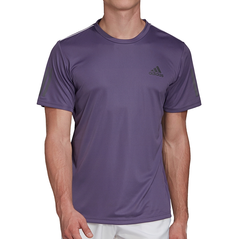 Adidas Club 3 stripes Men's Tennis Tee Purple/grey