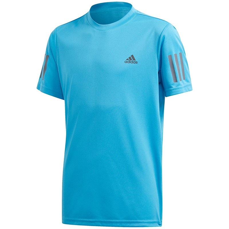 Adidas Club 3 Stripes Boys' Tennis Tee Blue/grey