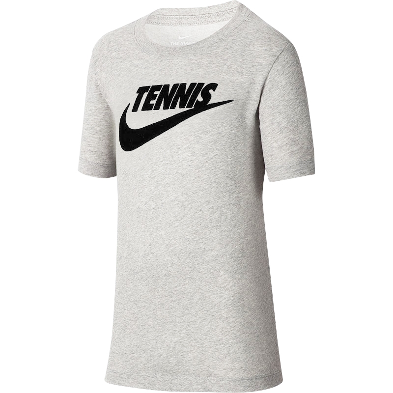 Nike Court Tennis Graphic Boys' Tennis Tee Greyheather/black