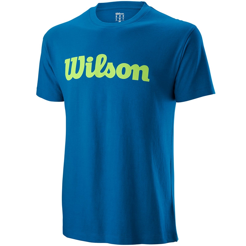 Wilson Script Cotton Men's Tennis Tee Blue