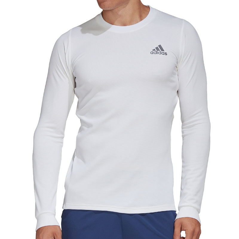 Adidas Heat Ready Long Sleeve Men's Tennis Tee White