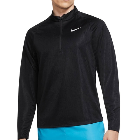 nike men's court challenger long sleeve half zip tennis top