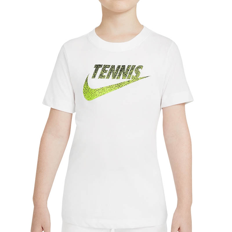 Nike Court Tennis Graphic Boys' Tennis Tee White/volt