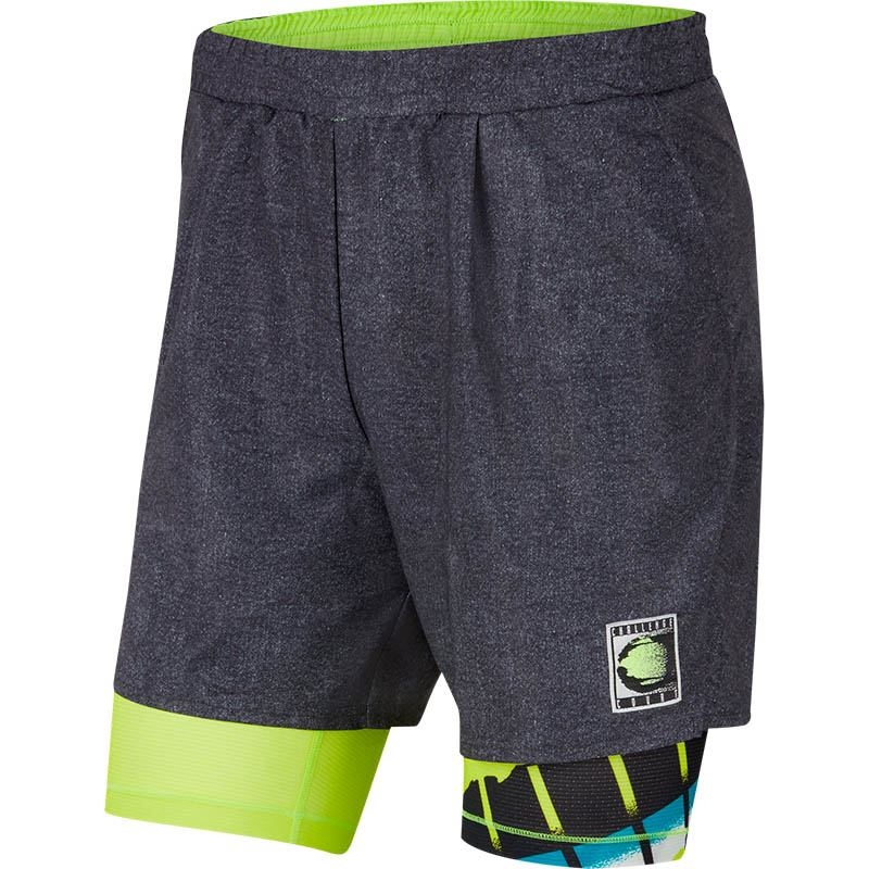 Nike Court Flex Ace 9 NY Men's Tennis Short Black/hotlime