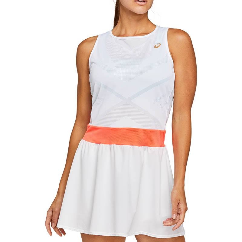 Asics Elite Women's Tennis Dress White/sunrisered