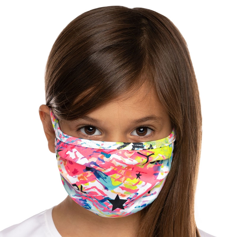 Lucky In Love Kids Cool Tie Dye Face Mask Printed