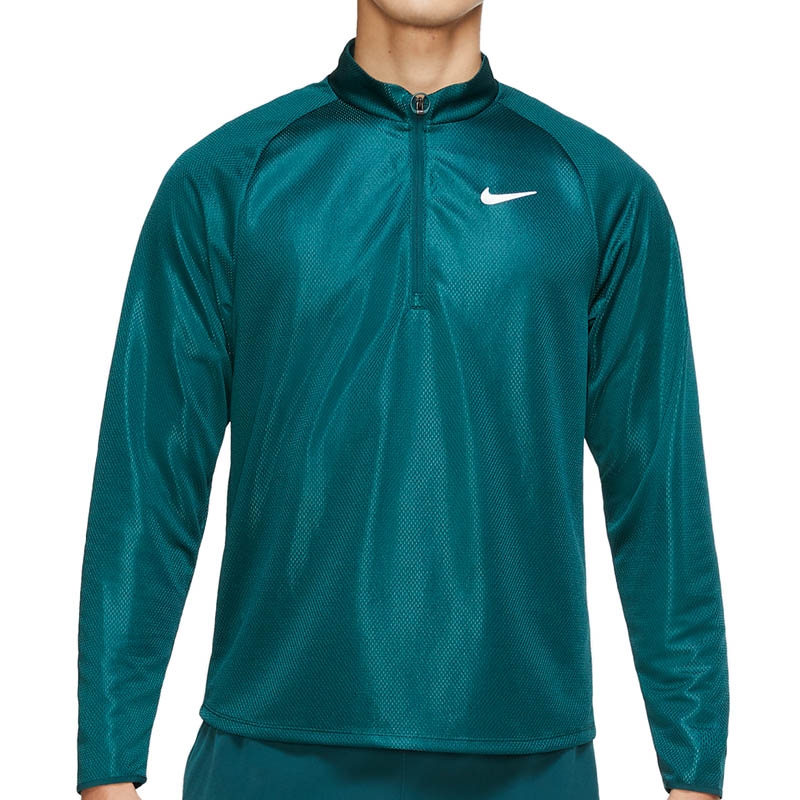 nike men's court challenger long sleeve half zip tennis top