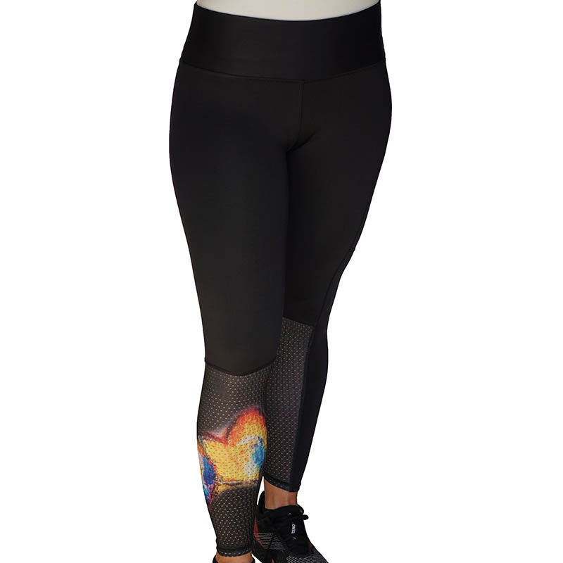 LacoaSports Double Hearts Pocket Women's Tennis Legging Black