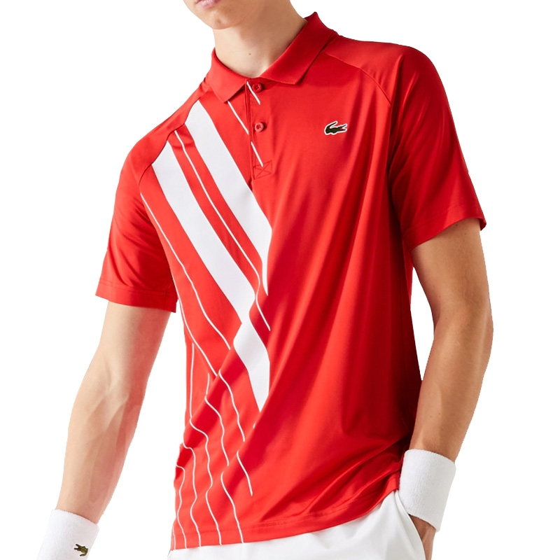 Lacoste Novak Ultra Dry Men's Tennis Polo Red/white