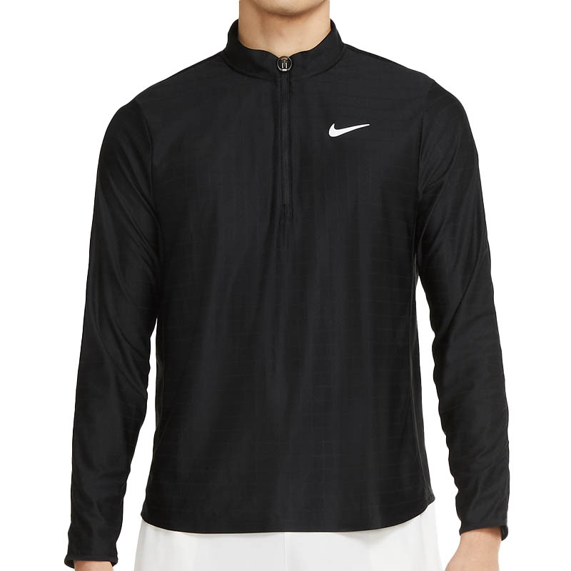 Nike Court Breathe Advantage Half Zip Men's Tennis Top Black/white