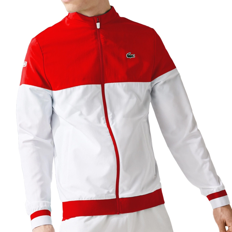 indad nitrogen indlæg Lacoste Novak Men's Tennis Jacket White/red