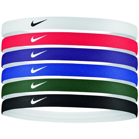 elegante haga turismo Mierda Nike Swoosh Sport Headband 6 Pack White/red/purple