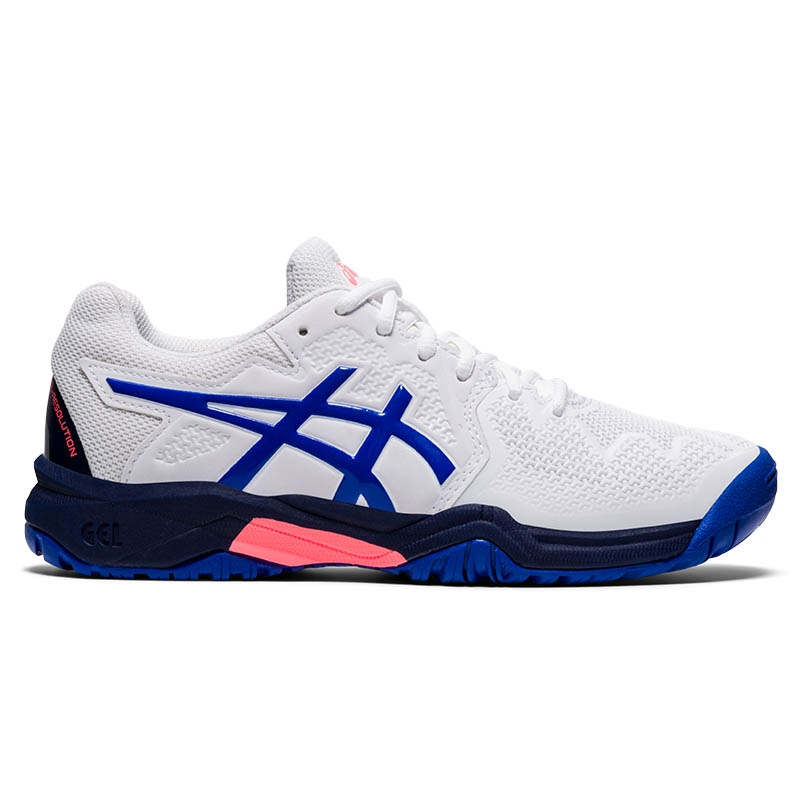 Vaca fascismo Groenlandia Asics Gel Resolution 8 GS Junior Tennis Shoe White/blue