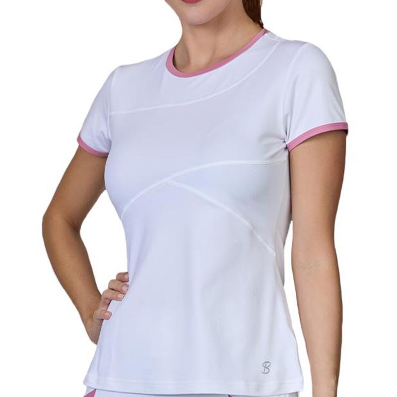 Sofibella Center Line Short Sleeve Women's Tennis Top White