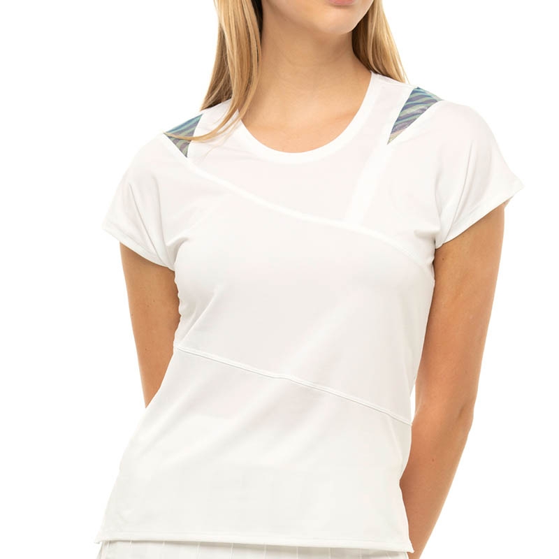 Lucky In Love I Sheer Can Short Sleeve Women's Tennis Top White