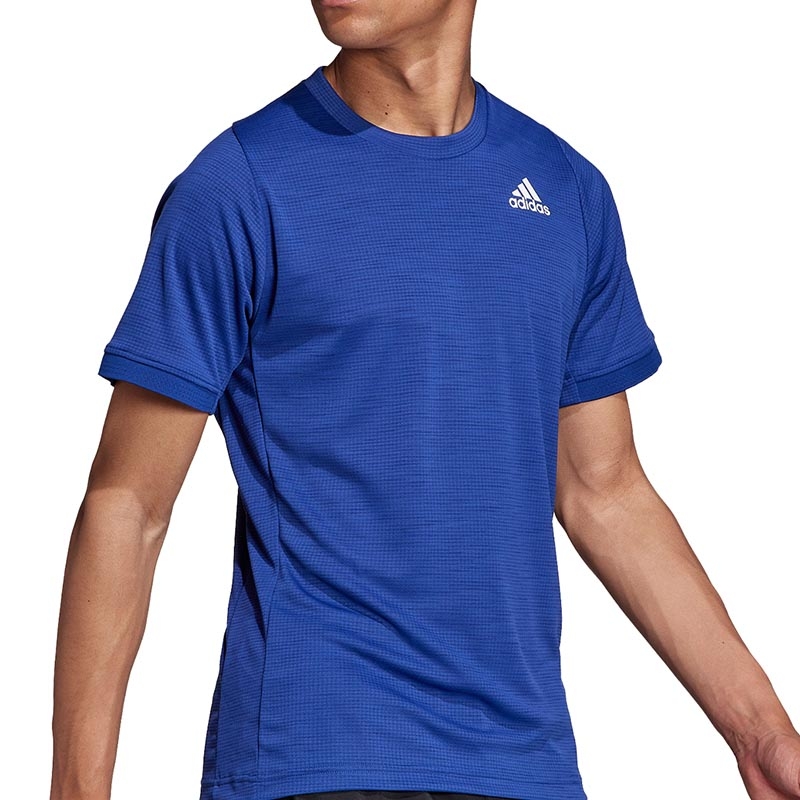 Adidas Freelift Men's Tennis Tee Victoryblue/white