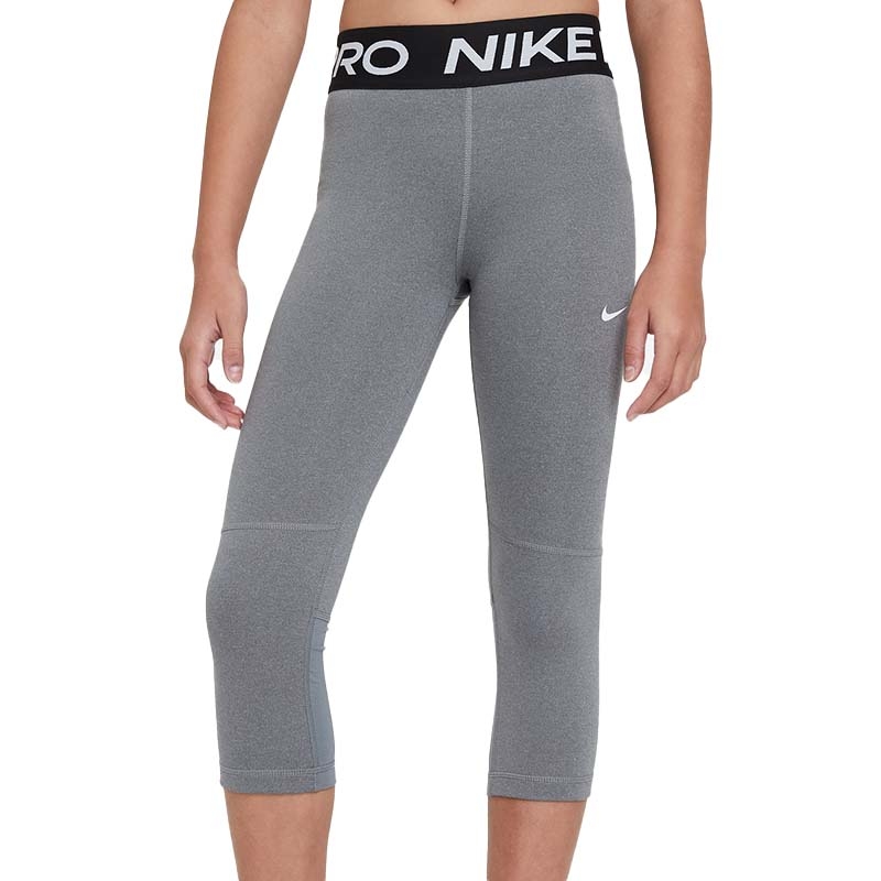 Women's Cropped Nike Pro 3/4 Capri Sports Leggings in Grey and