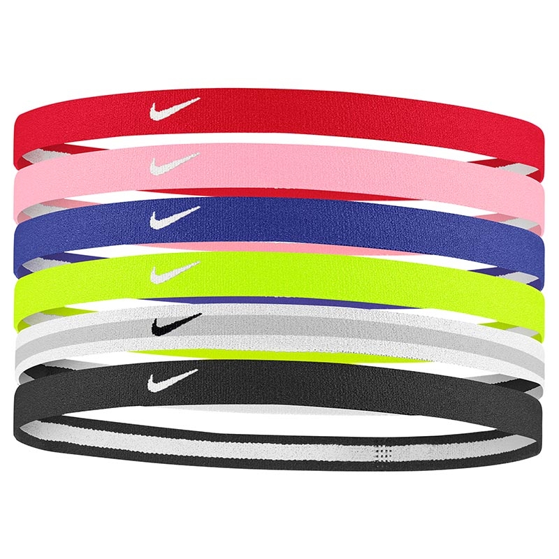 Nike Swoosh Sport Headband 6 Pack Red/pink/royal/black