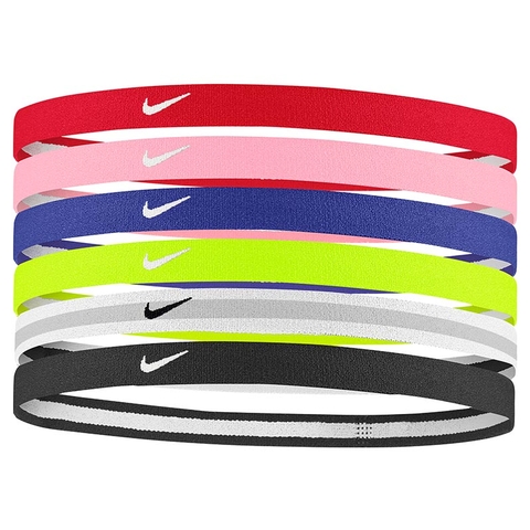 Hane vi via Nike Swoosh Sport Headband 6 Pack Red/pink/royal/black