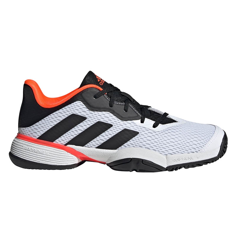 fecha límite negro Robusto Adidas Barricade Junior Tennis Shoe White/black/red