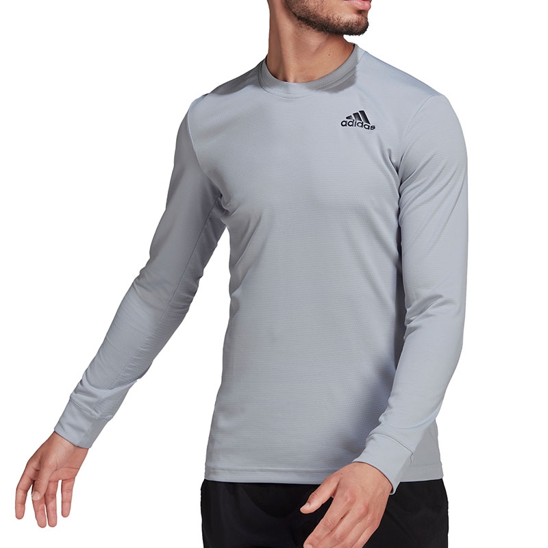 Adidas Freelift Long Sleeve Men's Tennis Tee Silver