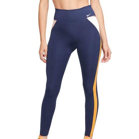 Nike One Dri Fit Women's Tennis Tight Navy/lightcurry