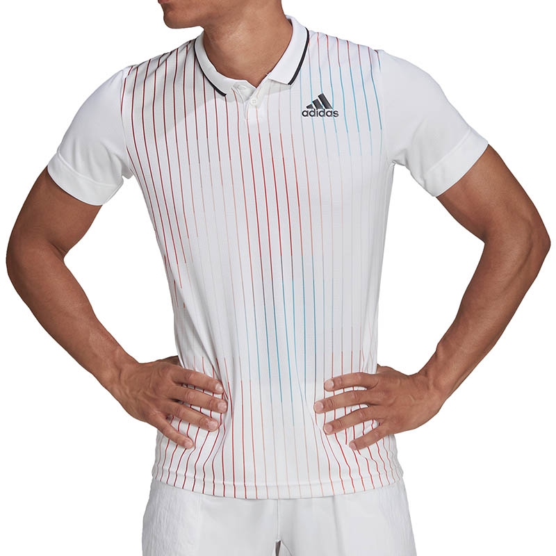 Adidas Melbourne Freelift Men's Tennis Polo White/black/burgundy