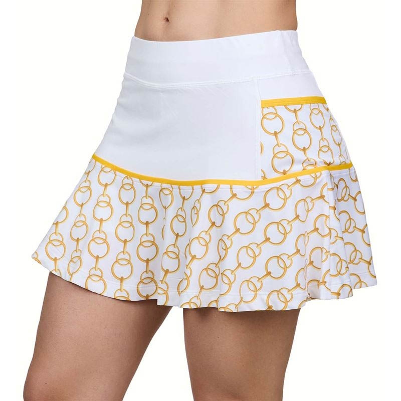 Sofibella Gold Jewel 15 Women's Tennis Skirt White