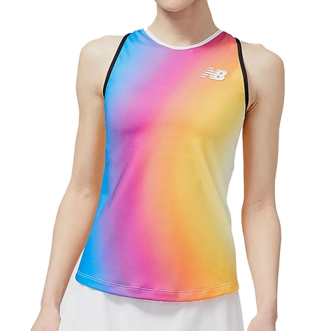New Balance Printed Tournament V Neck Women s Tennis Tank Orange purple