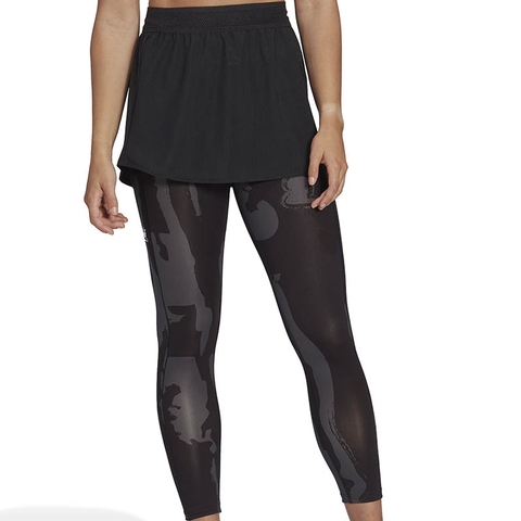 Adidas New York 2 In 1 Women's Tennis Tight Carbon/black