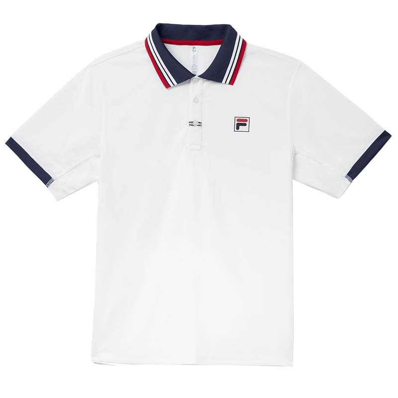 Fila Heritage Men's Tennis Polo White/navy/red