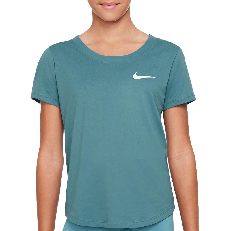 Dri-fit Girls' Tennis Top Teal/white